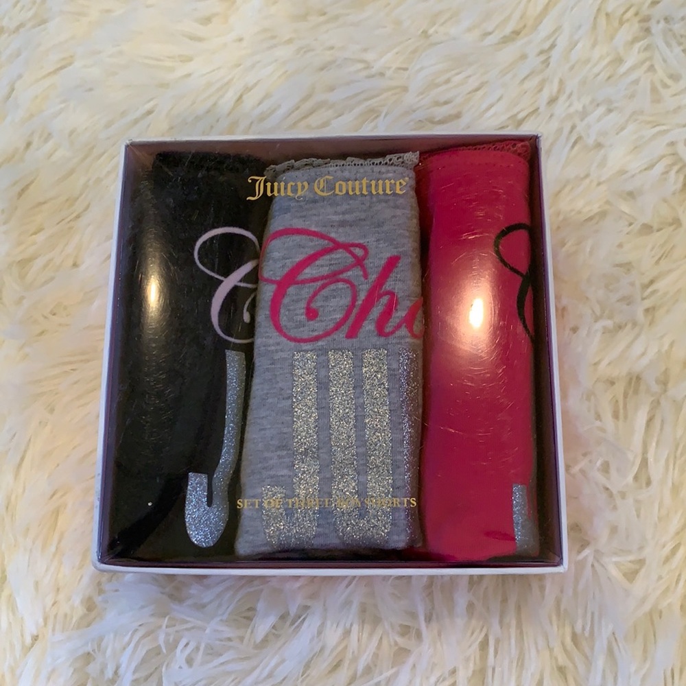 Brand New Juicy Couture Panties Gift Box Set sz M
